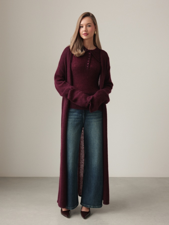Кардиган (onesize (42-46RU), сливовый). Изображение № 2