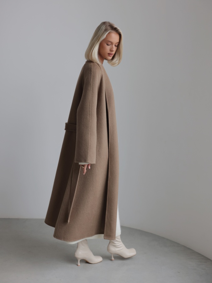 Пальто (onesize (42-46RU) бледно-коричневый). Изображение № 4