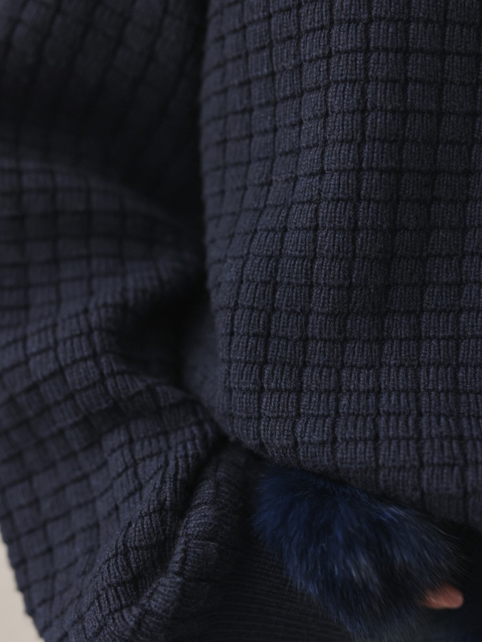 Джемпер (onesize (42-46RU), тёмно-синий). Изображение № 4