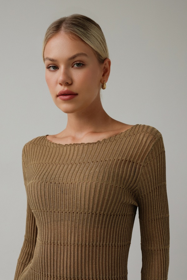 лонгслив (onesize (42-46RU), зелёно-коричневый). Изображение № 4