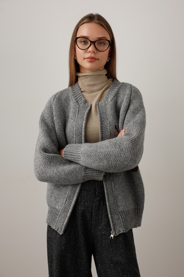 Кардиган (onesize (42-46RU), серый). Изображение № 4