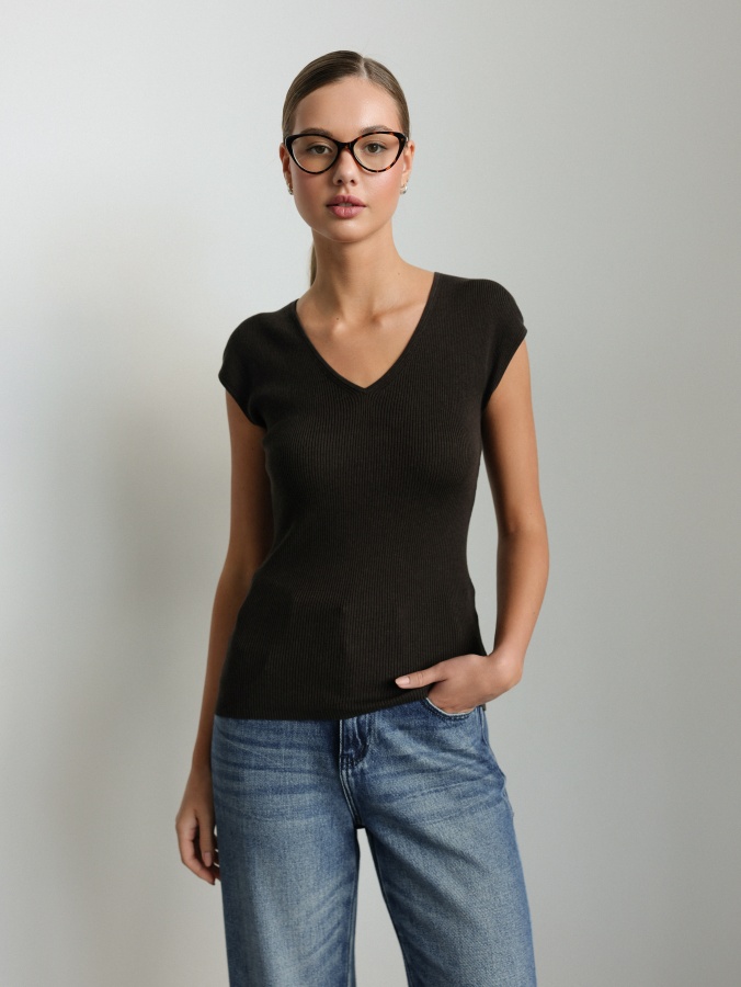 Топ (onesize (42-46RU), тёмно-коричневый). Изображение № 1