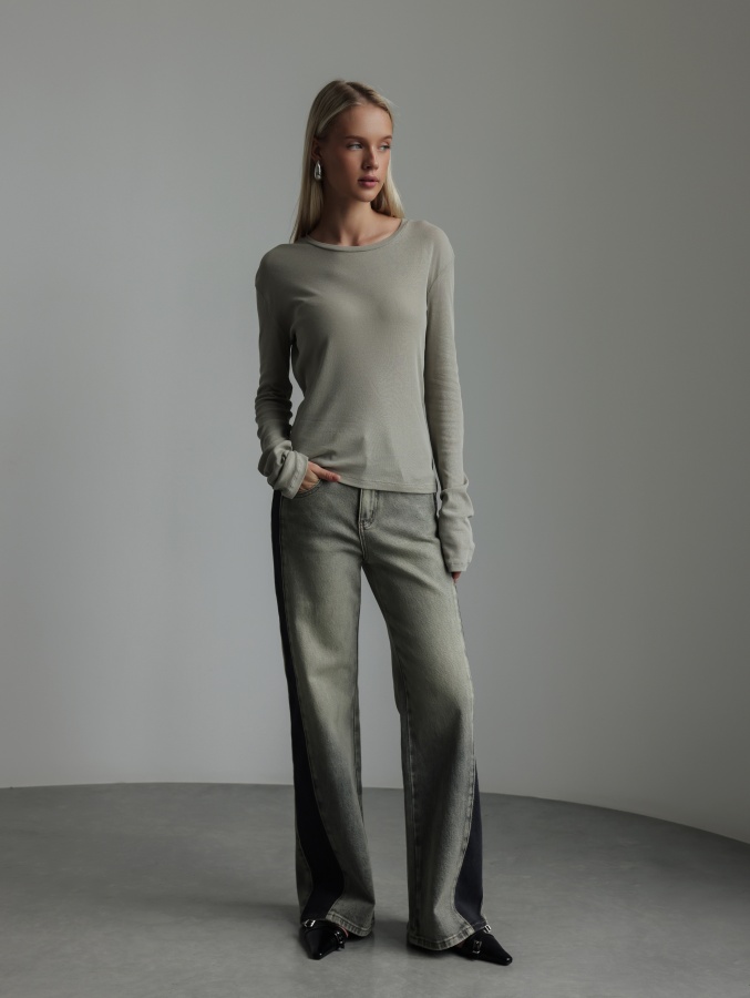 лонгслив (onesize (42-46RU), серая олива). Изображение № 2
