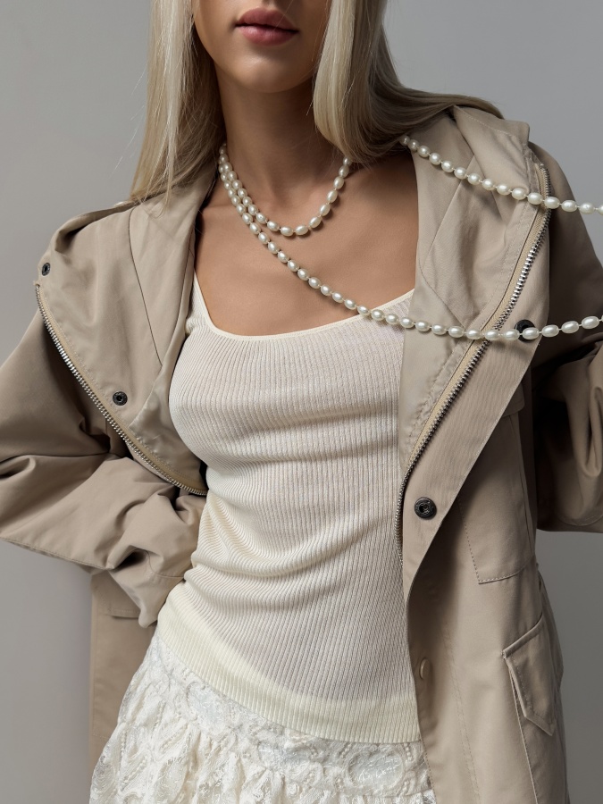 ветровка (oversize, бежевый). Изображение № 4