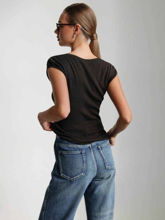 Топ (onesize (42-46RU), тёмно-коричневый). Изображение № 3