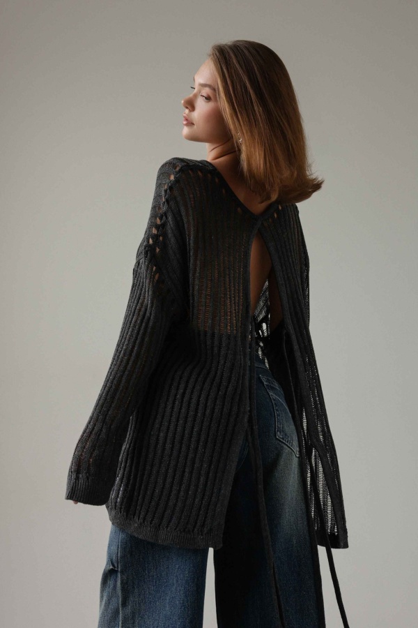 свитер (oversize, тёмно-серый). Изображение № 5