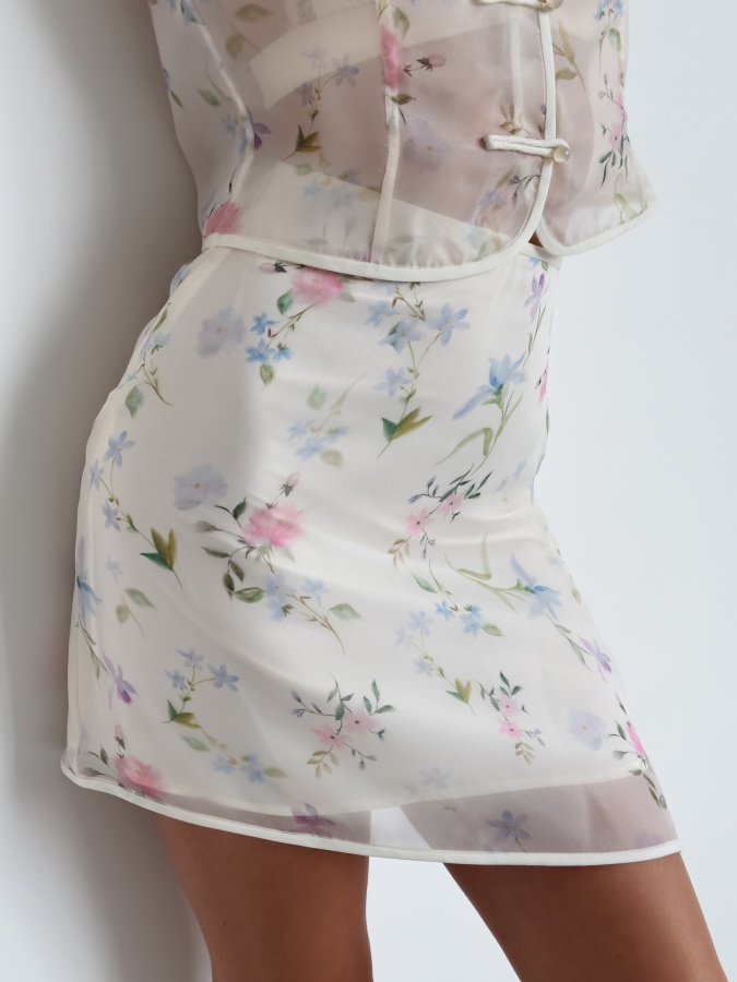 Костюм: юбка и жилет (S (42), светло-бежевый). Изображение № 4