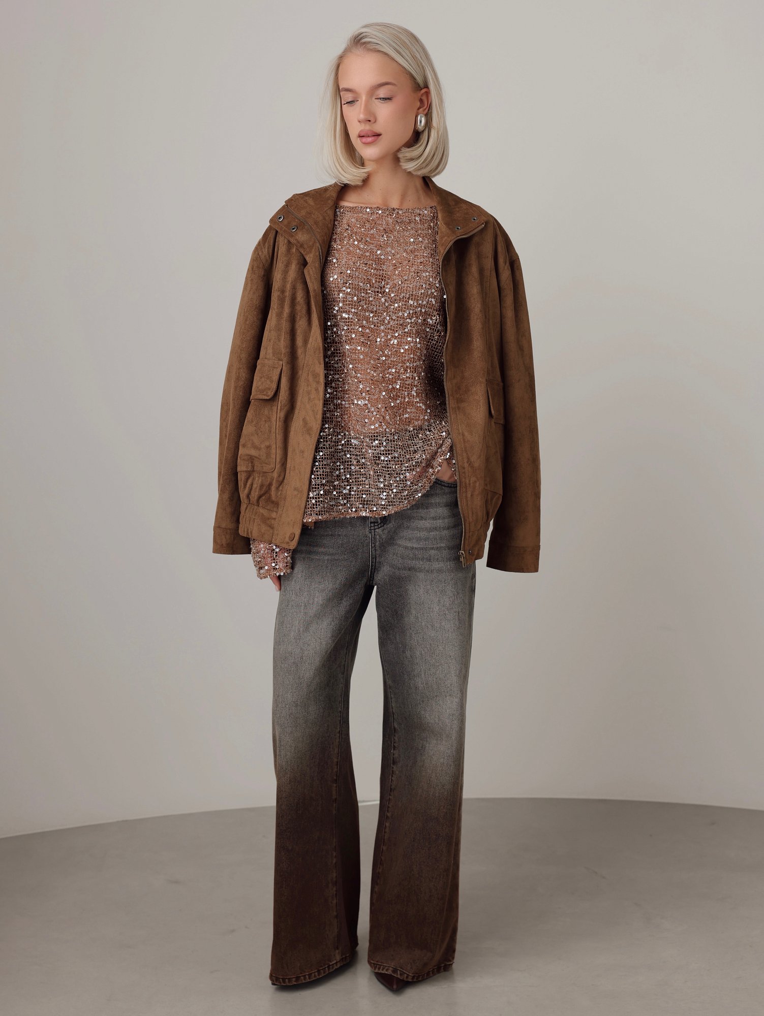 Куртка (onesize (42-46RU), коричневый). Изображение № 2