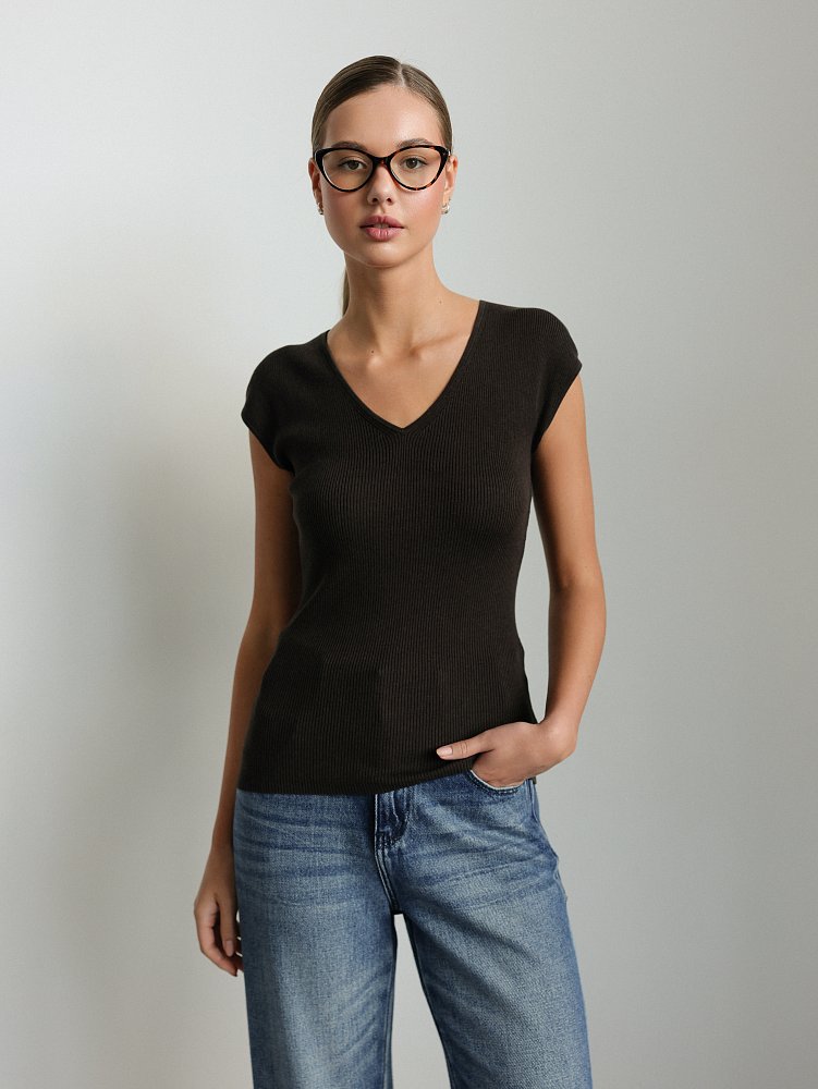 Топ (onesize (42-46RU), тёмно-коричневый). Изображение № 1