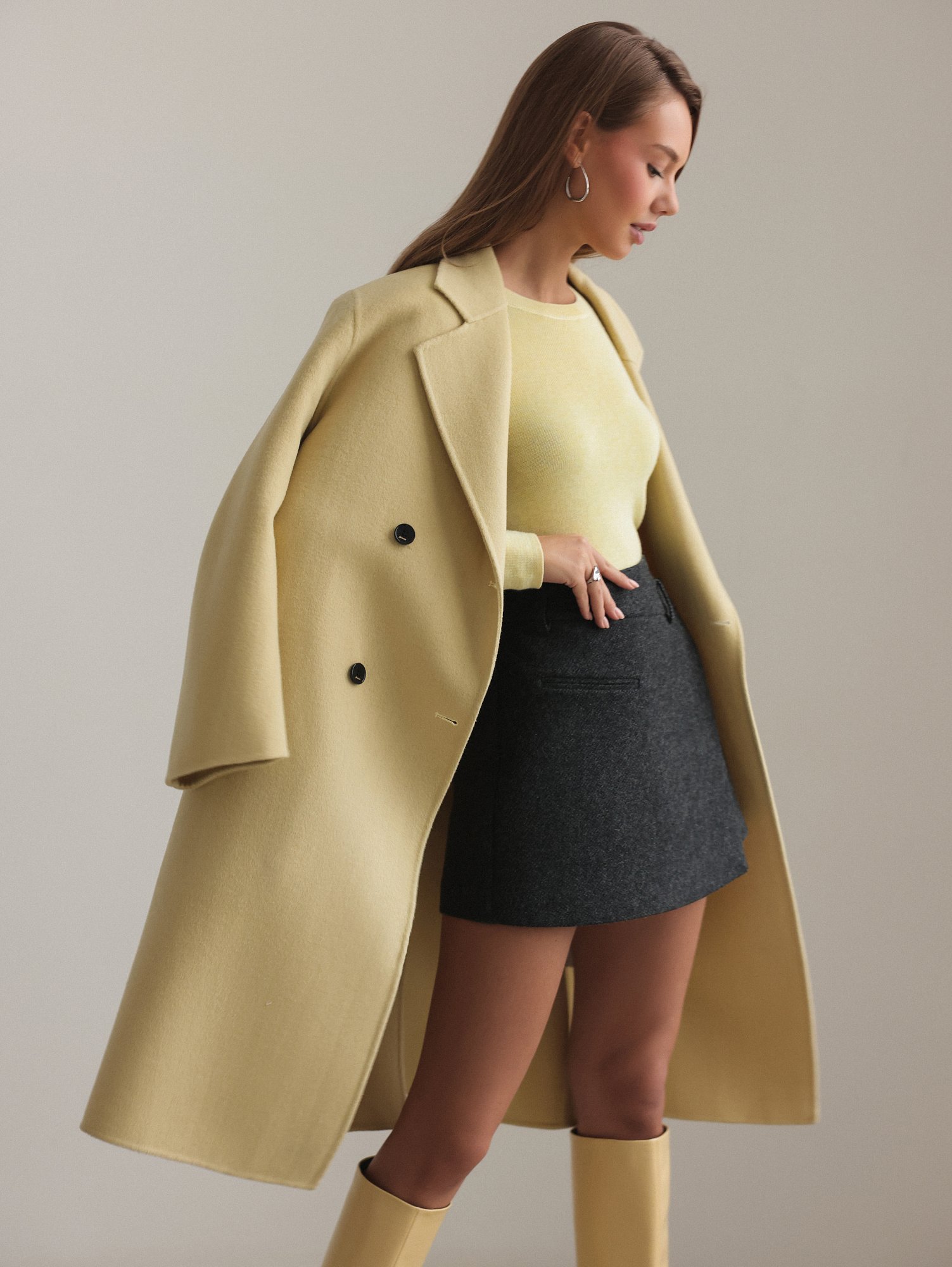 Пальто (onesize (42-46RU), желтая пастель). Изображение № 2