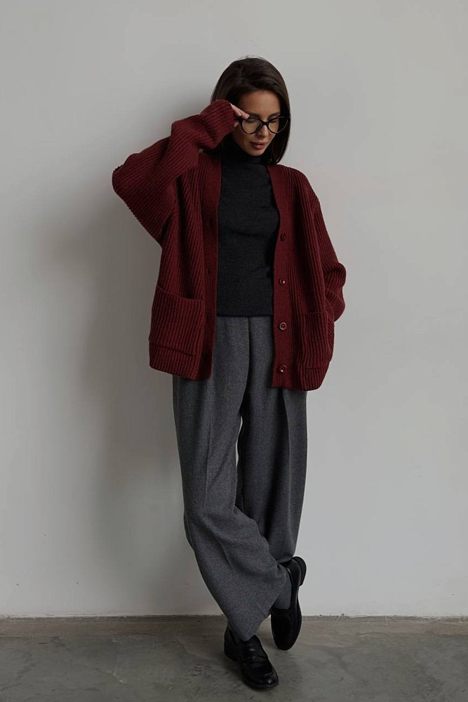 Кардиган (onesize бордовый). Изображение № 4